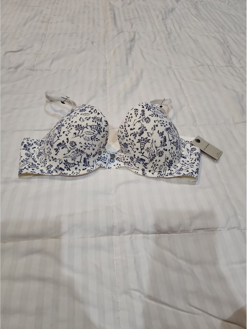 Lucky Brand Blue Floral Underwire Bra 36C RN#71222